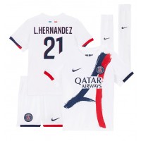 Paris Saint-Germain Lucas Hernandez #21 Fußballbekleidung Auswärtstrikot Kinder 2024-25 Kurzarm (+ kurze hosen)